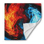 Red And Blue Twin Flame Print Silk Bandana