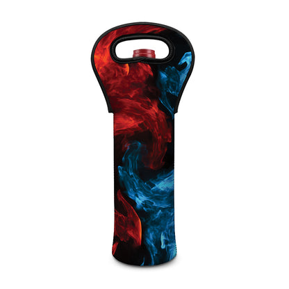 Red And Blue Twin Flame Print Single Neoprene Wine Tote