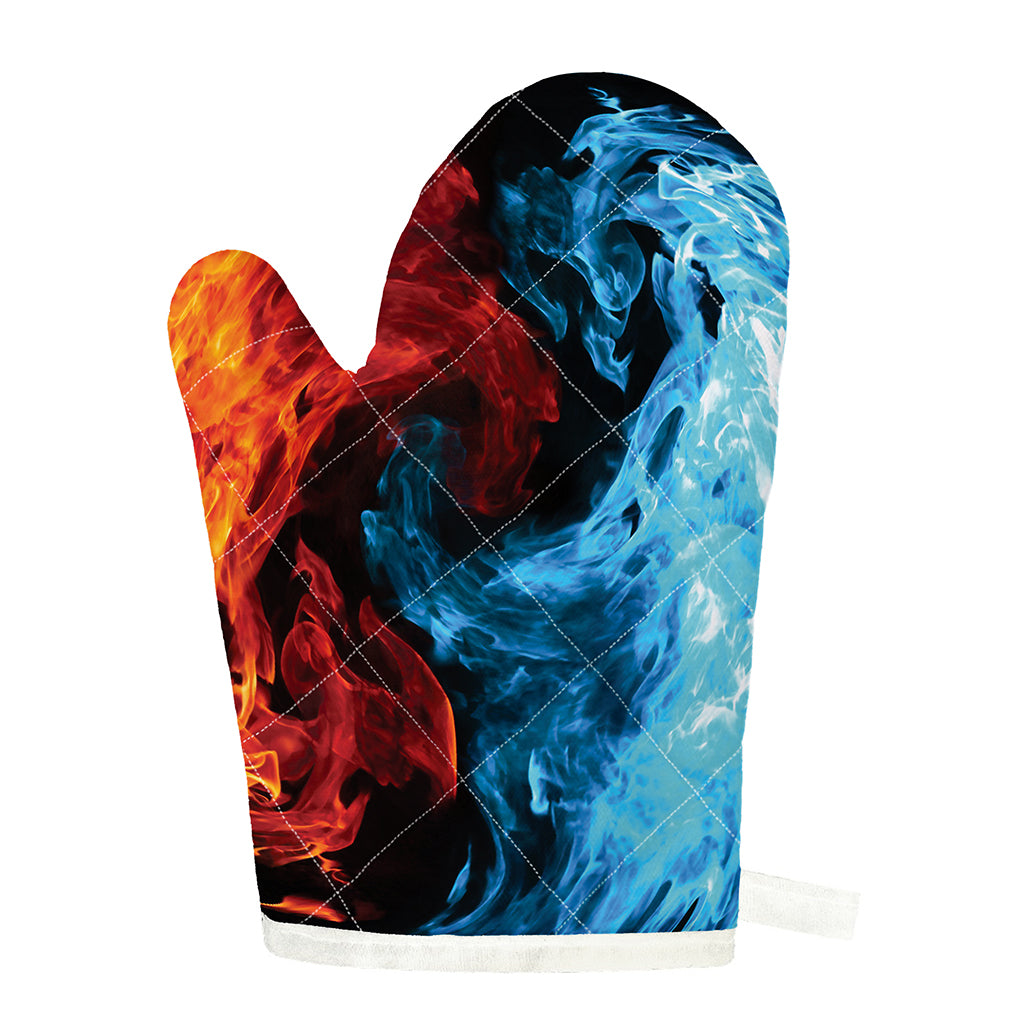 Red And Blue Twin Flame Print Single Oven Mitt