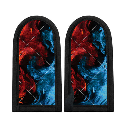 Red And Blue Twin Flame Print Skillet Handle Cover
