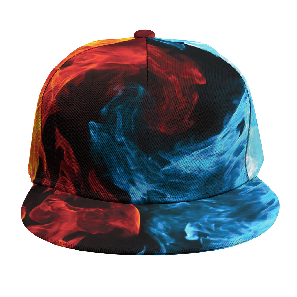 Red And Blue Twin Flame Print Snapback Cap