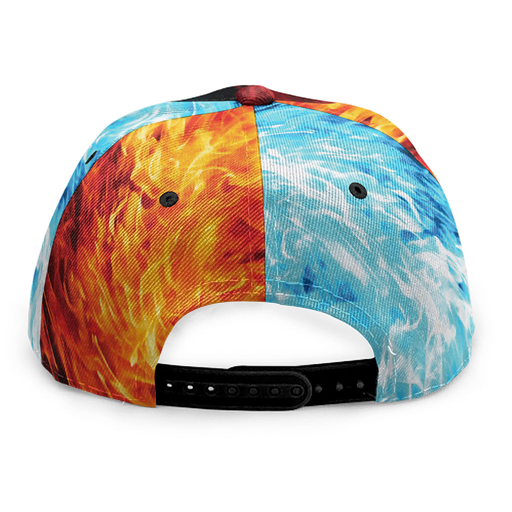 Red And Blue Twin Flame Print Snapback Cap