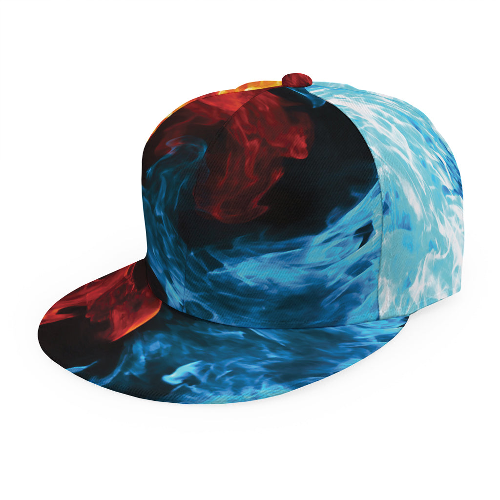 Red And Blue Twin Flame Print Snapback Cap
