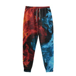 Red And Blue Twin Flame Print Sweatpants