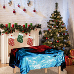 Red And Blue Twin Flame Print Tablecloth