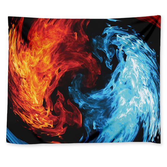 Red And Blue Twin Flame Print Tapestry