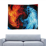 Red And Blue Twin Flame Print Tapestry