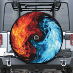 Red And Blue Twin Flame Print Tire Cover With Camera Hole