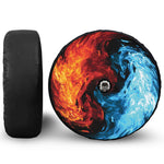 Red And Blue Twin Flame Print Tire Cover With Camera Hole