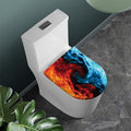 Red And Blue Twin Flame Print Toilet Lid Cover