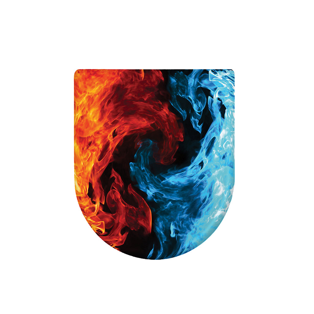 Red And Blue Twin Flame Print Toilet Lid Cover