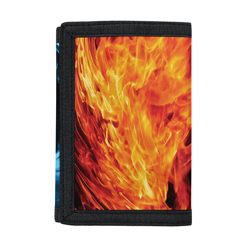 Red And Blue Twin Flame Print Trifold Wallet