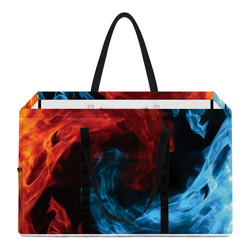 Red And Blue Twin Flame Print Utility Tote Bag