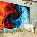 Red And Blue Twin Flame Print Wall Sticker