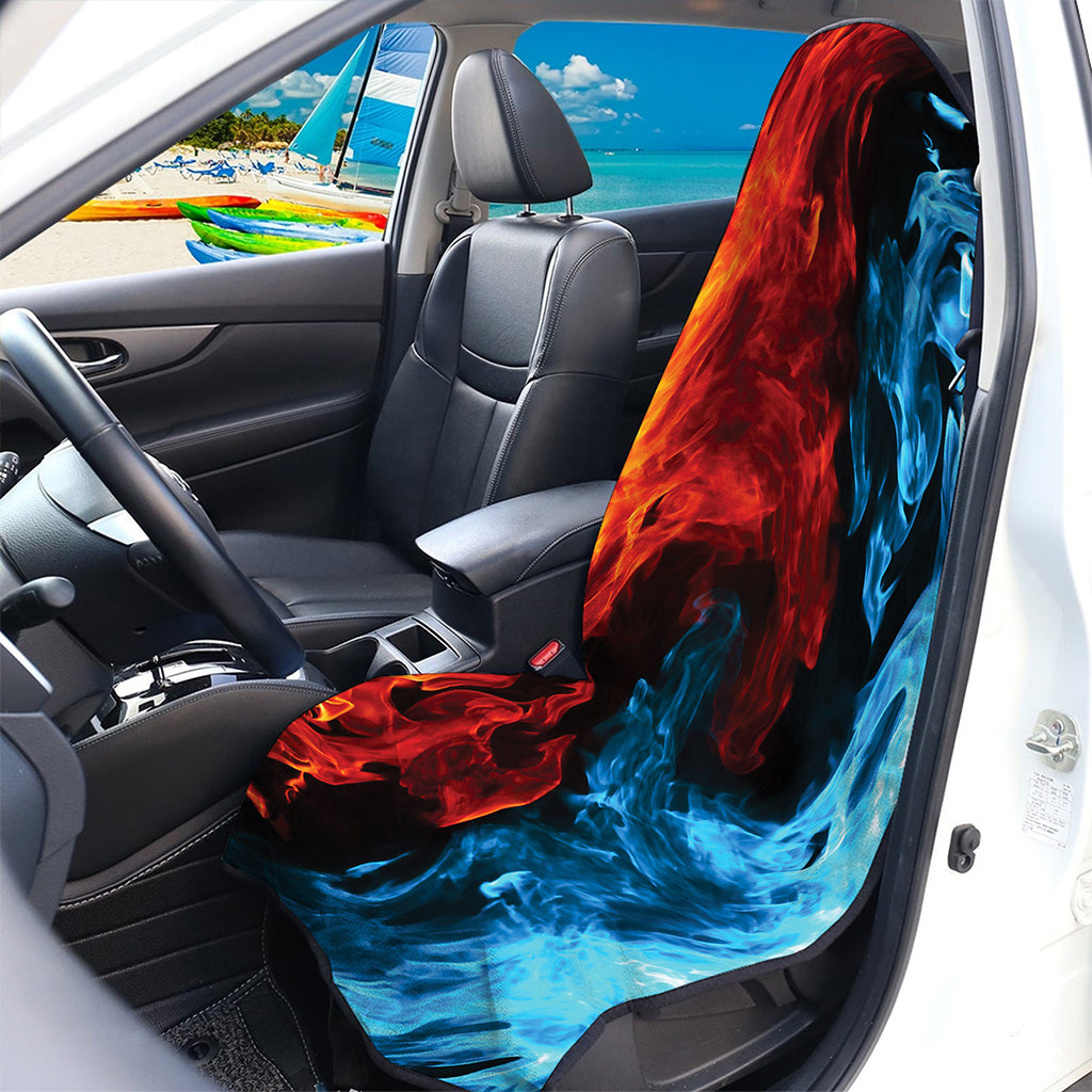 Red And Blue Twin Flame Print Waterproof Car Seat Cover