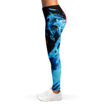 Red And Blue Twin Flame Print Women's Leggings