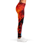 Red And Blue Twin Flame Print Women's Leggings