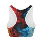 Red And Blue Twin Flame Print Women's Sports Bra