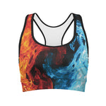 Red And Blue Twin Flame Print Women's Sports Bra