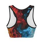 Red And Blue Twin Flame Print Women's Sports Bra