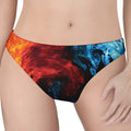 Red And Blue Twin Flame Print Women's Thong