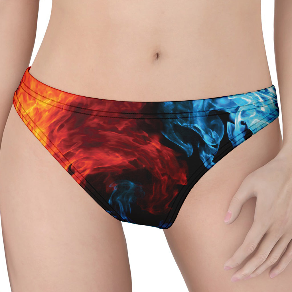Red And Blue Twin Flame Print Women's Thong
