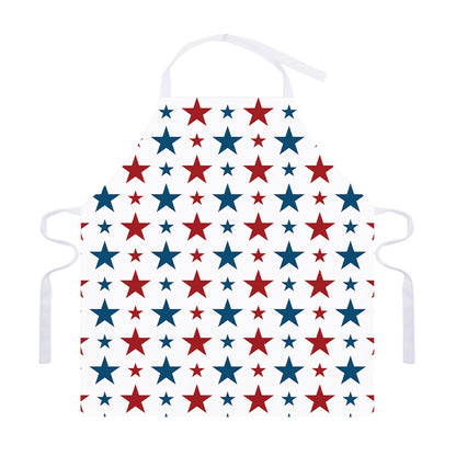 Red And Blue USA Star Pattern Print Adjustable Apron