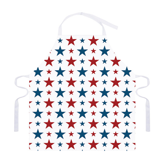 Red And Blue USA Star Pattern Print Adjustable Apron