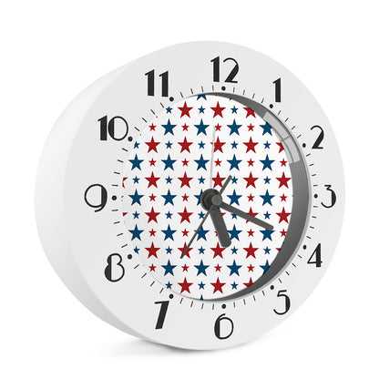 Red And Blue USA Star Pattern Print Alarm Clock