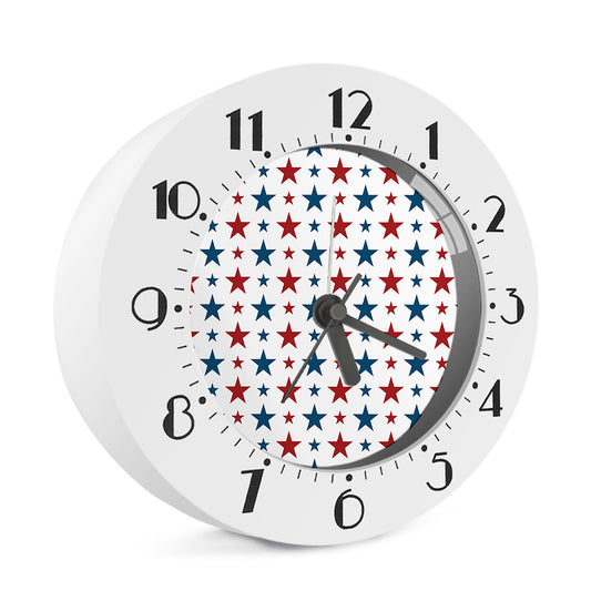 Red And Blue USA Star Pattern Print Alarm Clock