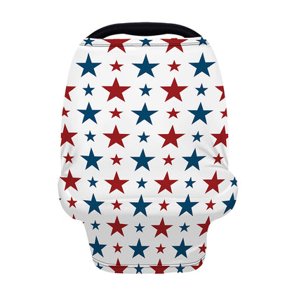 Red And Blue USA Star Pattern Print Baby Seat Cover