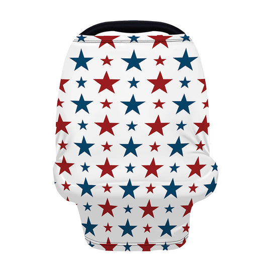 Red And Blue USA Star Pattern Print Baby Seat Cover