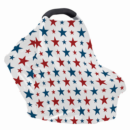 Red And Blue USA Star Pattern Print Baby Seat Cover