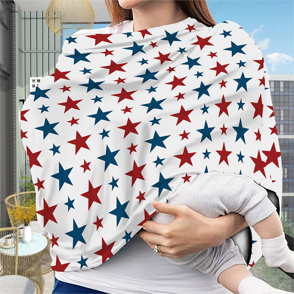 Red And Blue USA Star Pattern Print Baby Seat Cover