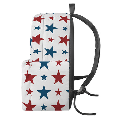 Red And Blue USA Star Pattern Print Backpack