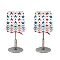 Red And Blue USA Star Pattern Print Bar Stool Covers