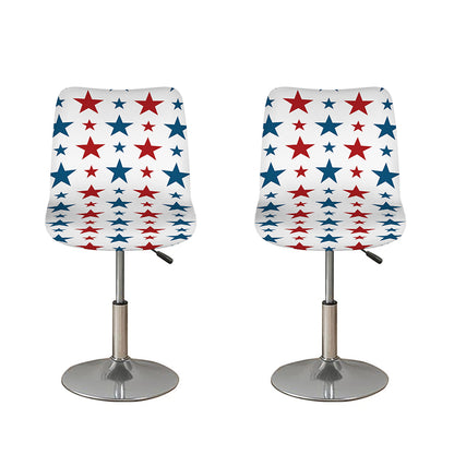 Red And Blue USA Star Pattern Print Bar Stool Covers
