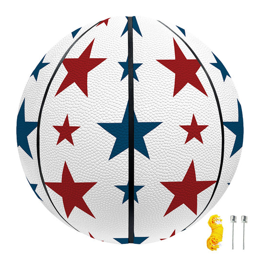 Red And Blue USA Star Pattern Print Basketball