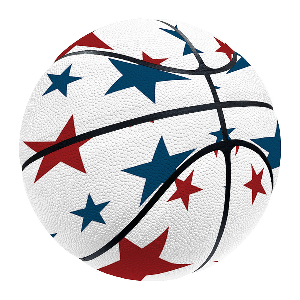 Red And Blue USA Star Pattern Print Basketball