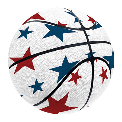 Red And Blue USA Star Pattern Print Basketball