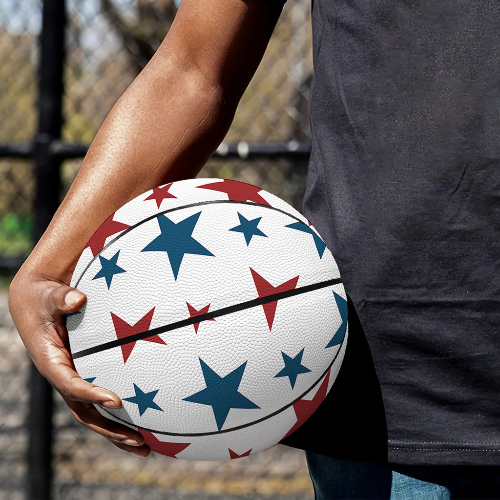 Red And Blue USA Star Pattern Print Basketball
