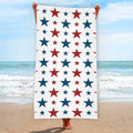 Red And Blue USA Star Pattern Print Beach Towel