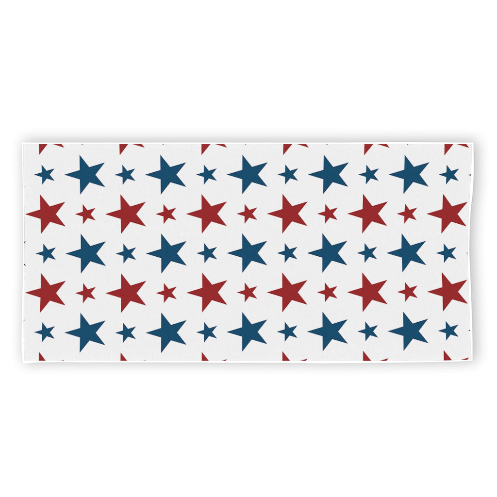 Red And Blue USA Star Pattern Print Beach Towel