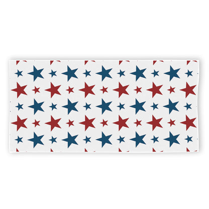 Red And Blue USA Star Pattern Print Beach Towel