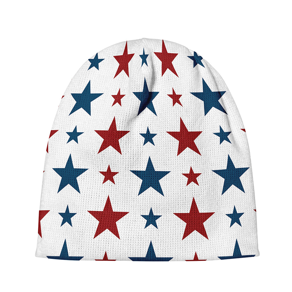 Red And Blue USA Star Pattern Print Beanie