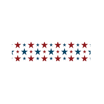 Red And Blue USA Star Pattern Print Bed Runner