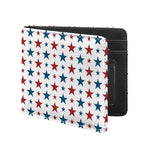 Red And Blue USA Star Pattern Print Bifold Wallet