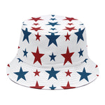 Red And Blue USA Star Pattern Print Bucket Hat