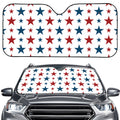 Red And Blue USA Star Pattern Print Car Windshield Sun Shade