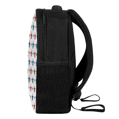 Red And Blue USA Star Pattern Print Casual Backpack
